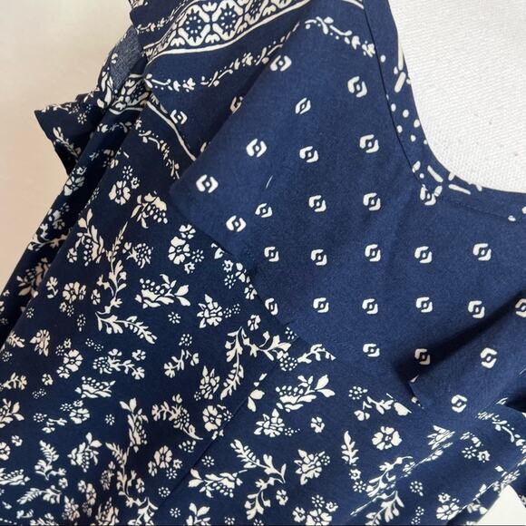 Vince Camuto Women Blue Ditsy Liberty Printed Ruffled Slip Dress Plus Size 1X - Picture 11 of 11